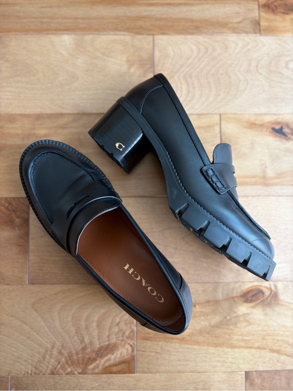 Coach Black Leather Loafers